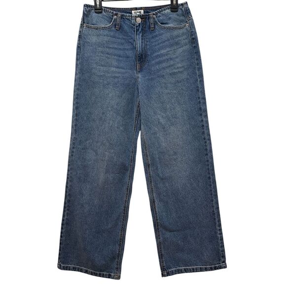 Future Collective Mid Rise Wide Leg Jeans Size 4 Mid Wash Blue - Picture 1 of 15